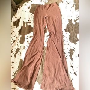 Cute pastel brown flare leggings